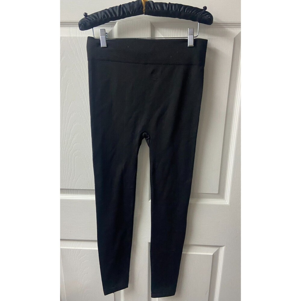 Seven Apparel Fleece Lined Leggings Womens L Black NWT Stretchy Warm - Picture 2 of 2